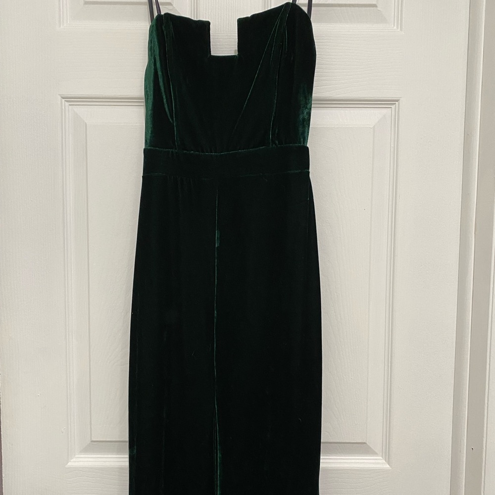 Green Velvet Windsor Strapless Dress